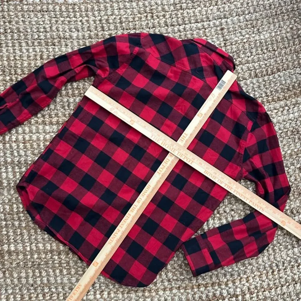 Levi's Buffalo Plaid Flannel Shirt (Medium) Black Red